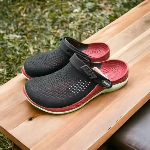 crocss literide 360 clog black red